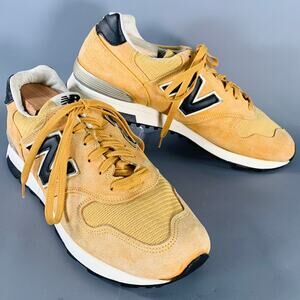NEW BALANCE Size 11 1400 Mustard Yellow Suede Mesh Athletic Sneakers